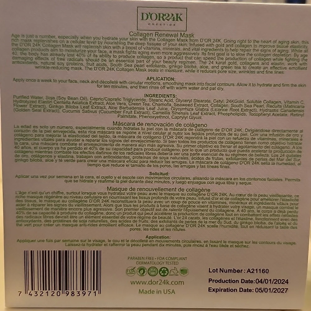 NIB-Collagen Renewal Mask-Skincare - Picture 5 of 5